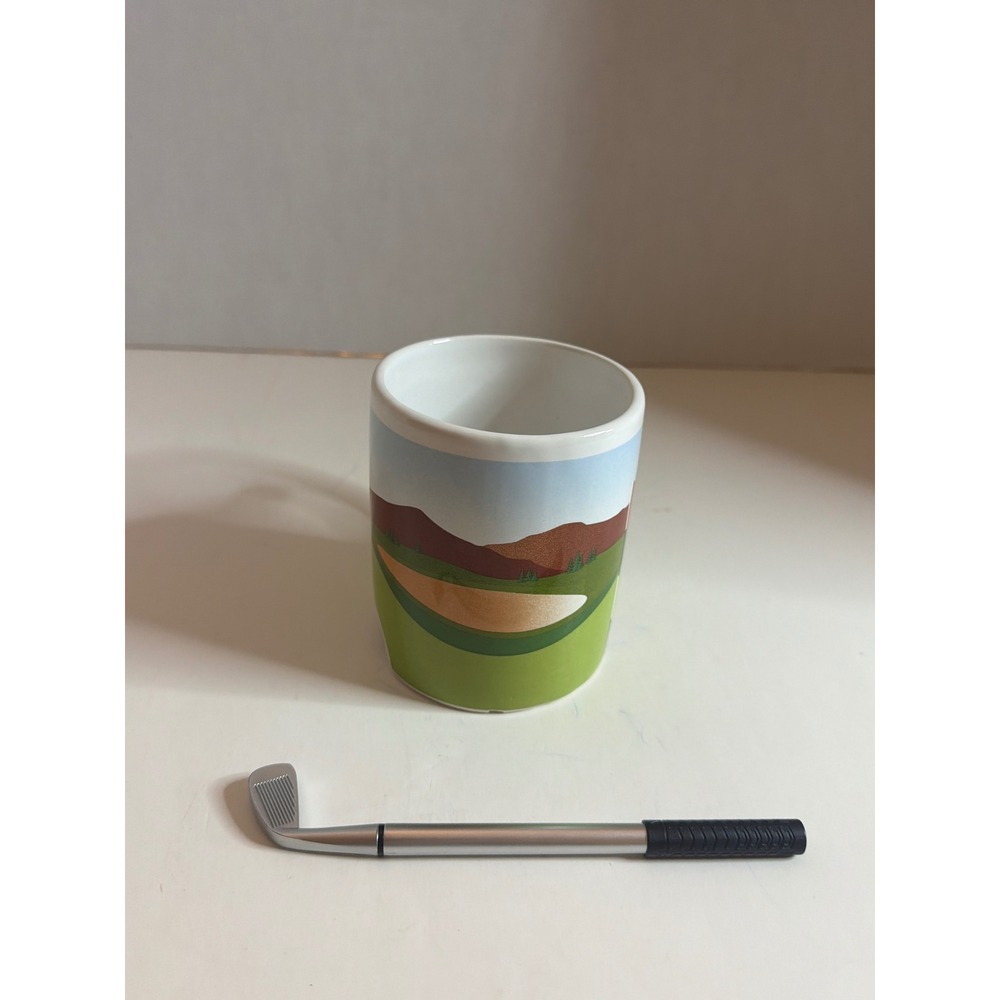 Kikkerland Golf Mug with Miniature Golf Club Putter Desktop Gift Set - Picture 4 of 7
